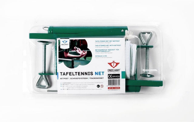Combinación de postes de red de tenis de mesa Engelhart - postes de acero con red de polietileno - adecuado para mesas de competición - ping pong - longfield