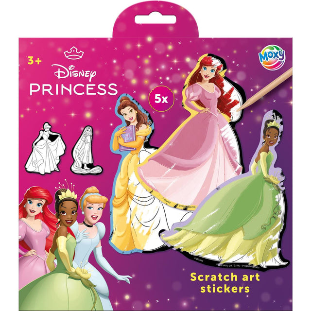 Moxy pegatinas para rascar princesas disney 5 piezas bolígrafo