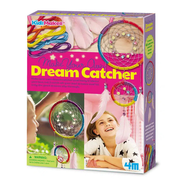 Manualidades de 4 m - tu propio atrapasueños - kidzmaker - paquete de pasatiempos - multicolor - 5+