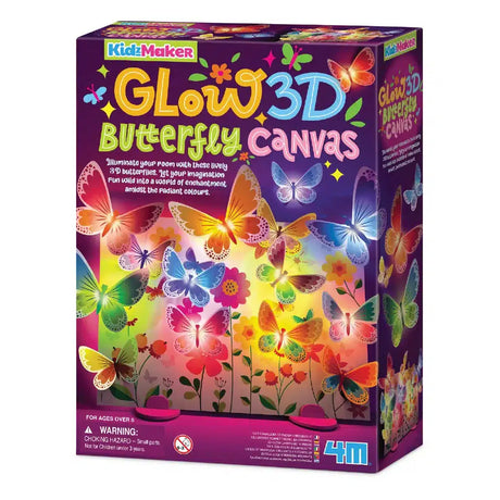 Presa 4m lienzo 3d mariposas pintura brillan en la oscuridad