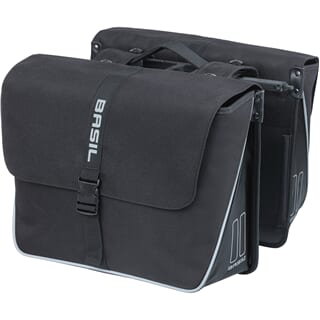 Basil bolsa doble para bicicleta forte mik 35 litros 15 x 38 x 30 cm - negro