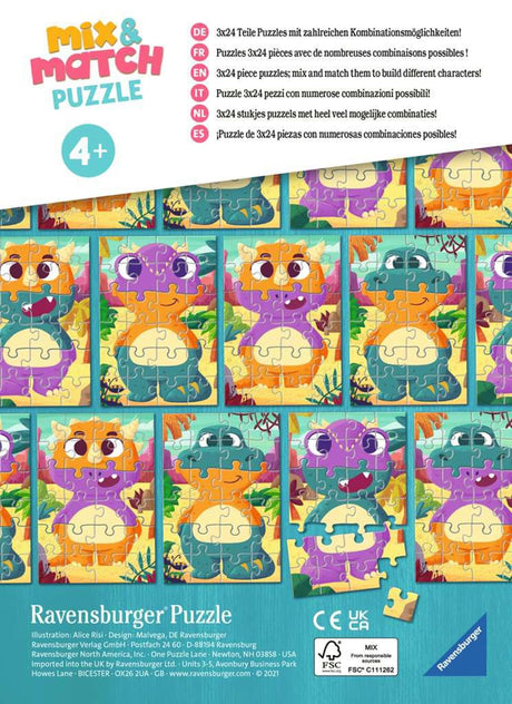 Ravensburger mix match rompecabezas dinos 24s