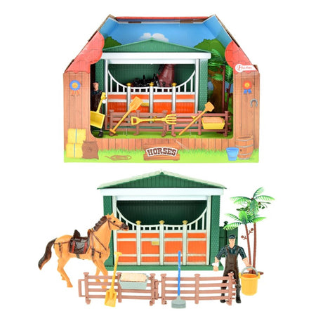 Toi-toys toi toys establo para caballos con cuidador y accesorios