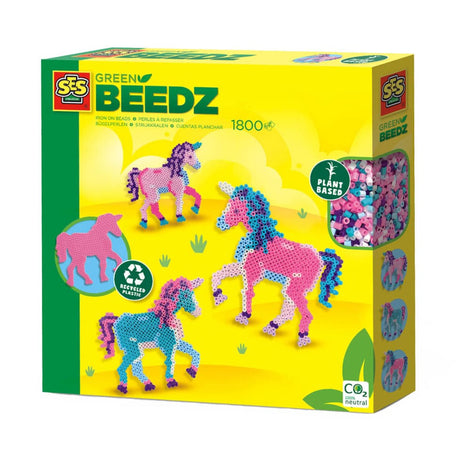 Ses creative ses green beedz - set de cuentas termoadhesivas unicornio