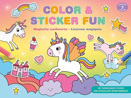 Divertida pegatina de color Deltas - unicornios mágicos