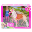 Set de montar Barbie - muñeca de moda con silla de montar, brida y casco - 30 cm