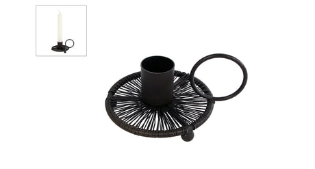 Gifts Amsterdam candelabro alambre s metal negro 11x8.5x2.5cm