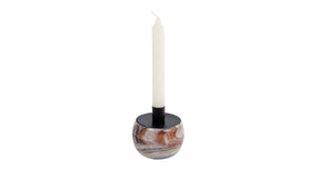 Kandelaar marble metaal 9x9x9,5cm