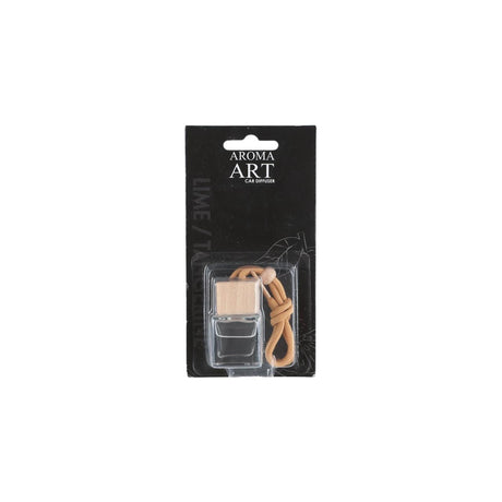 Set difusor aroma art coche colgante cristal madera 3,5x3,5x5cm