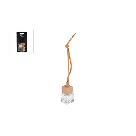 Set difusor aroma art coche colgante cristal madera 3,5x3,5x5cm