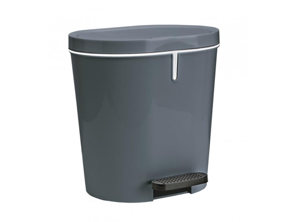 Sunware cubo de basura zamora con pedal 8 litros antracita 28,5x23x28,5cm