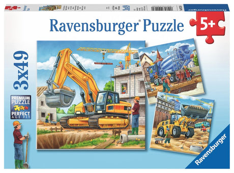 Ravensburger puzzle vehículos de construcción grandes - 3x49 piezas - puzzle infantil