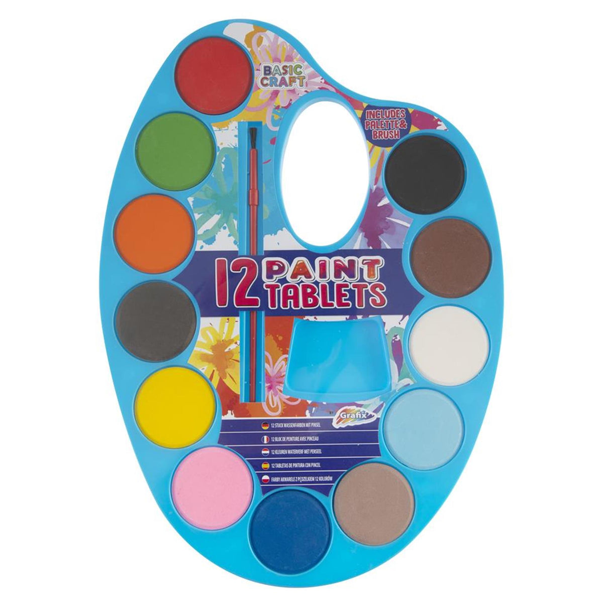 Paleta de acuarela Grafix, 12 colores.