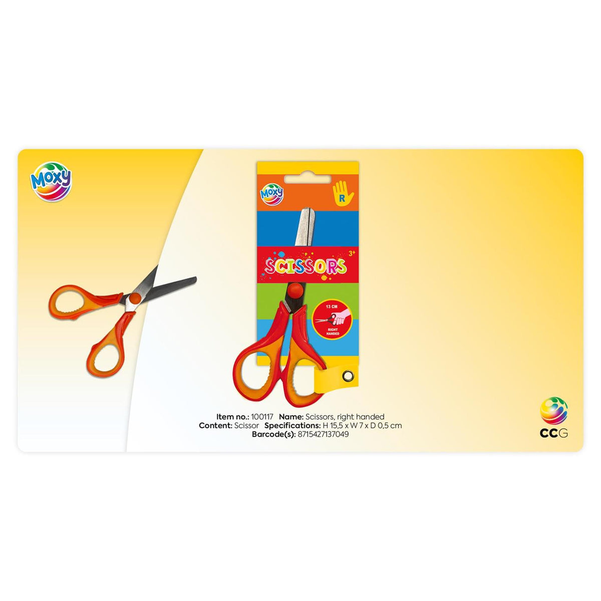 Tijeras infantiles Moxy diestros 13cm