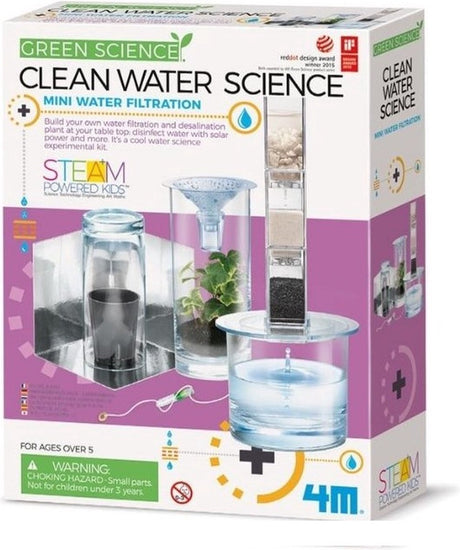 4m ciencia y juegos - crea tu propio filtro de agua - kit de construcción - kidzlabs - ciencia verde - 8+
