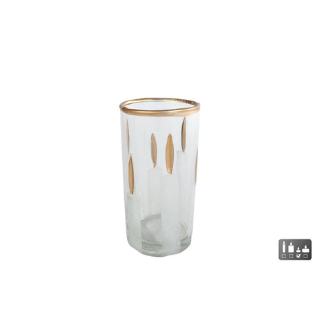 Portavelas Cosydecor Candles S vidrio blanco claro 6x6x11,5cm