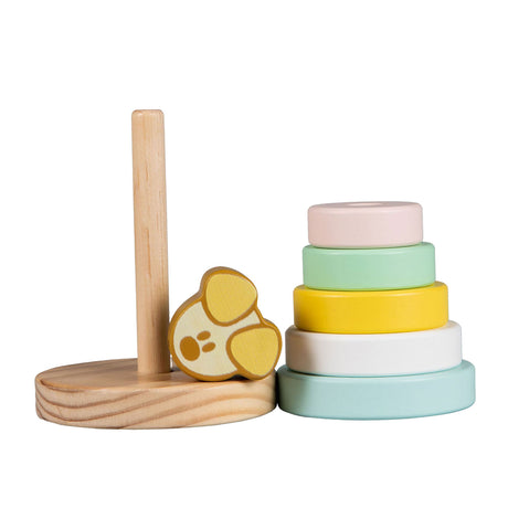 Rubo Toys Torre apilable para bebés Woezel y Pip Pip, 7 piezas.