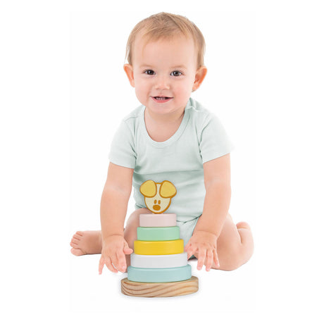 Rubo Toys Torre apilable para bebés Woezel y Pip Pip, 7 piezas.