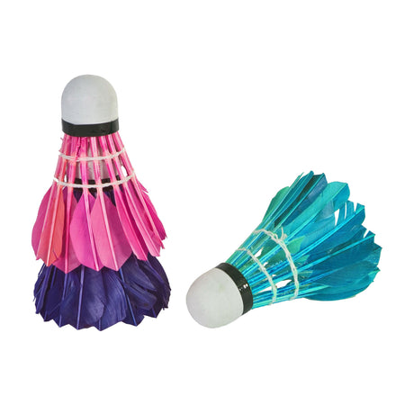 Plumas de lanzadera Sportx coloreadas en tubo, 3 uds.