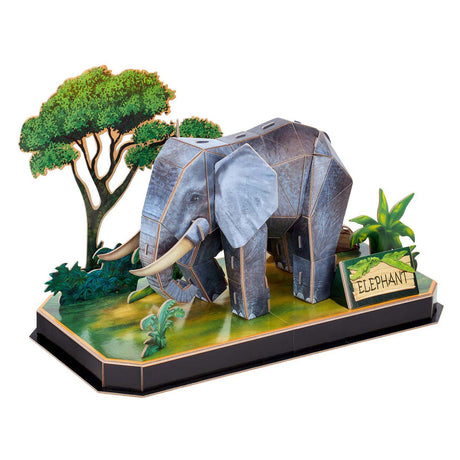 Divertido rompecabezas 3D de elefante cúbico - 42 piezas - apto para niños a partir de 8 años
