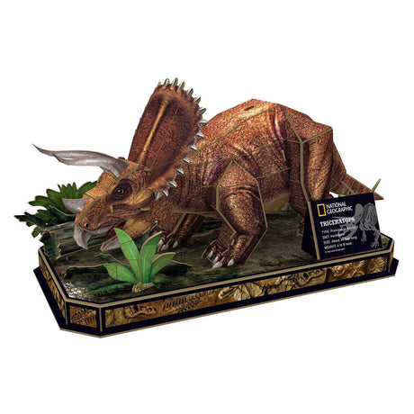 Triceratops, rompecabezas 3D divertido y cúbico, kit de construcción de madera
