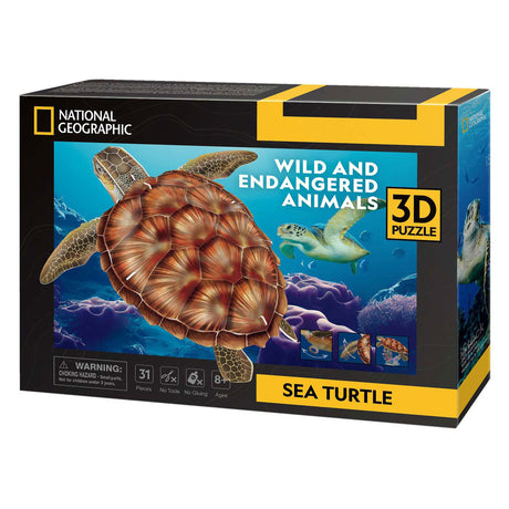 Rompecabezas 3D divertido y cúbico de tortugas marinas de National Geographic.