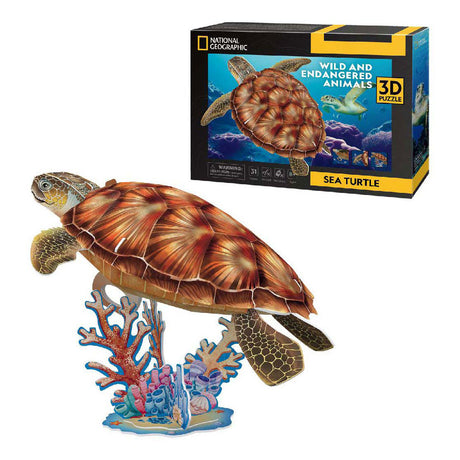 Rompecabezas 3D divertido y cúbico de tortugas marinas de National Geographic.