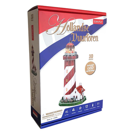 Faro LED de rompecabezas 3D divertido y cúbico, 51 piezas.