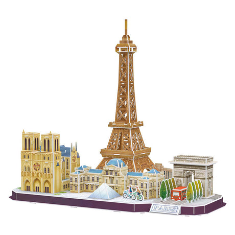 Diversión cúbica rompecabezas 3d ciudad línea paris