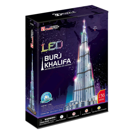 Divertido rompecabezas 3D cúbico Burj Khalifa LED (2010327)