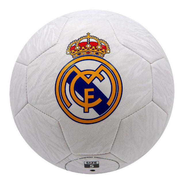 Balón de fútbol Van der Meulen Real Madrid talla 5 blanco