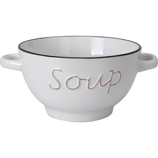 Cuenco de sopa con asas de loza | 4 piezas