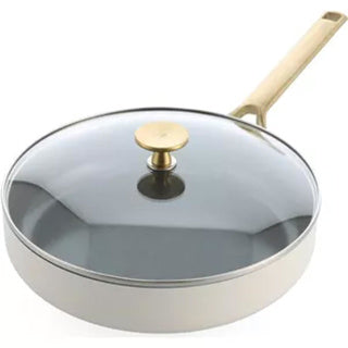 Sartén bk sublime 28cm con tapa - 3,6l - revestimiento antiadherente sin pfas - sartén inducción - cacerola de cerámica - apta para horno hasta 220°c - con tapa de cristal - crema