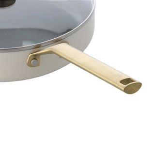Sartén bk sublime 28cm con tapa - 3,6l - revestimiento antiadherente sin pfas - sartén inducción - cacerola de cerámica - apta para horno hasta 220°c - con tapa de cristal - crema