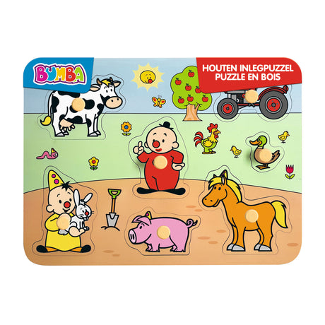 Granja de rompecabezas de madera Studio 100 Bumba, 7 piezas.