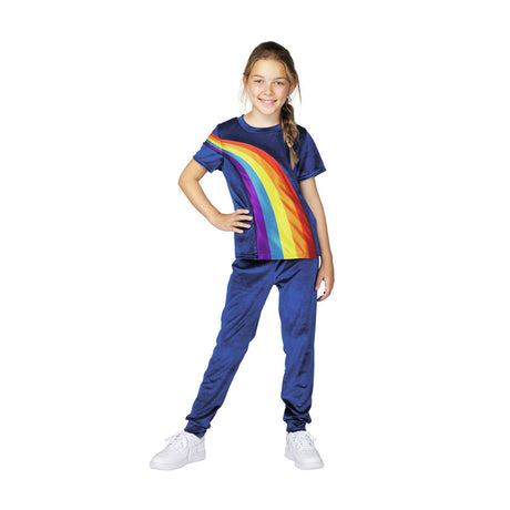 Ropa de vestir K3 - traje de vestir azul arcoiris 6 8 años - talla 134