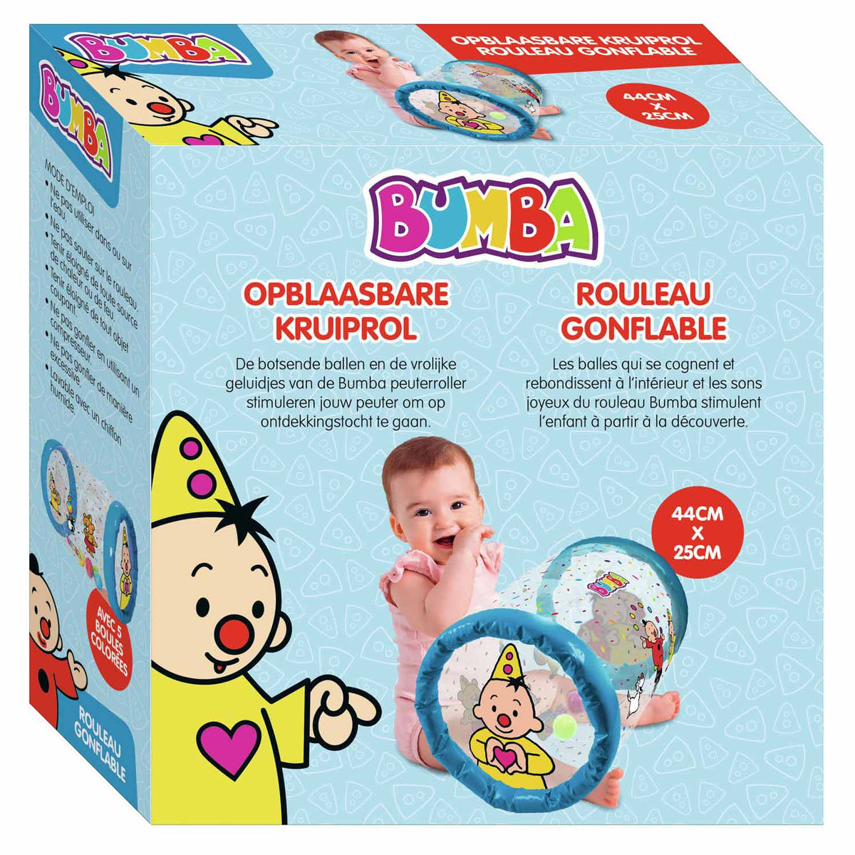 Rastreador inflable Bumba - confeti - con 5 bolas de colores