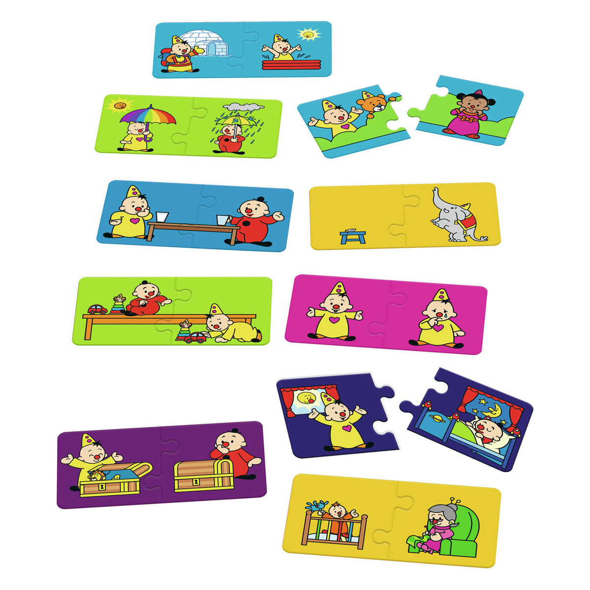 Bumba puzzle 10 en 1 - opuestos - 10 puzzles de 2 piezas