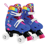 K3 - patines - talla 34 37 - ajustable en 4 tallas - con tope - blanco - arcoiris - con ruedas en 4 colores