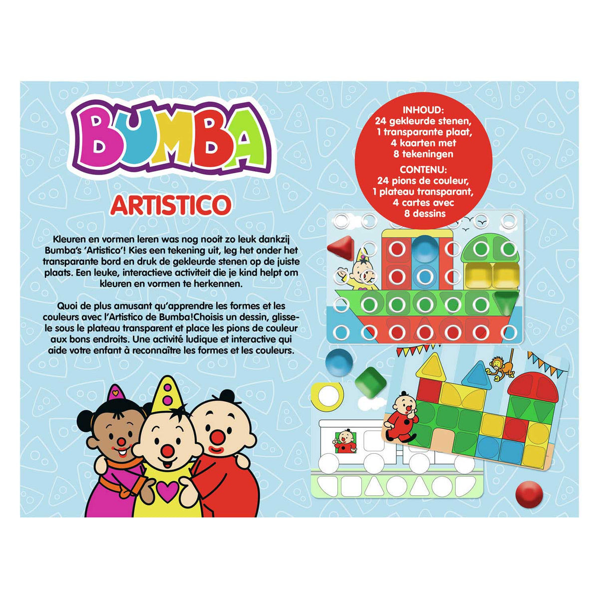 Juego educativo Bumba - artistico - aprende a reconocer colores y formas