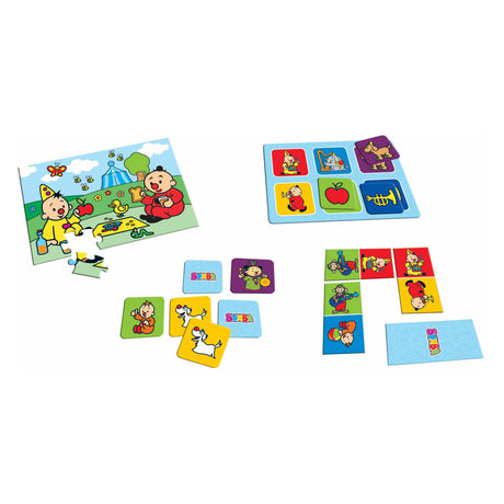 Juego de mesa Bumba - 4 en 1 - rompecabezas, lotería, dominó y notas