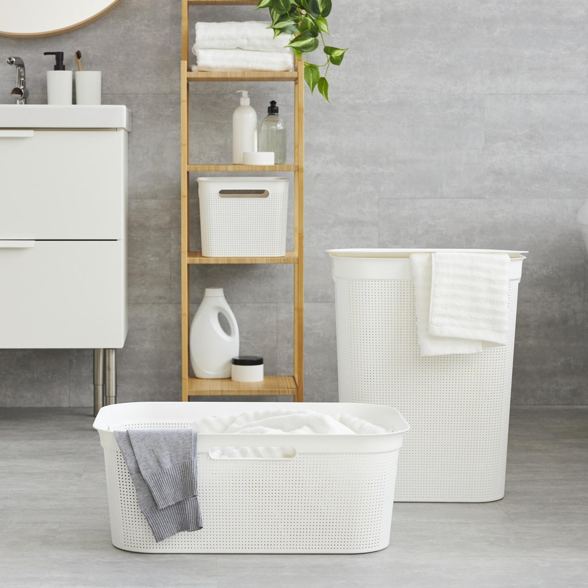 Rotho recogedor de ropa brisen 50 l blanco