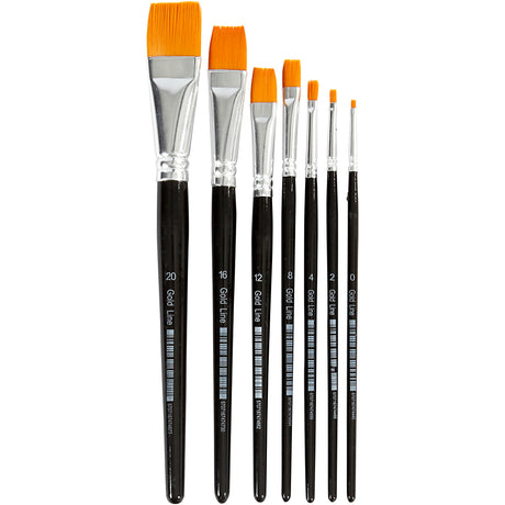 Empresa creativa http: www.cchobby.nl gold-line-penselen-size-0-2-4-8-12-16-20-l-16-5-21-cm-b-1-7-mm-flat-7-piece-1-box