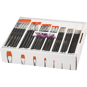 Pinceles Gold Line, medidas 0+2+4+8+12+16+20, l: 16,5-20 cm, ancho: 1-7 mm, plano, 7x12 piezas 1 caja