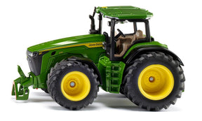 Siku 3290, John Deere 8R 370, 1:32, metal plástico, verde, incl. contrapeso, capó abatible