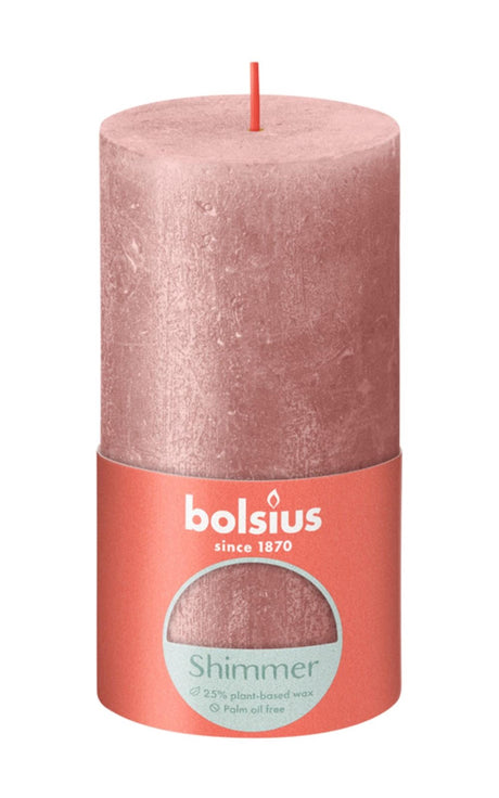 Vela pilar rústica Bolsius 130 68 rosa brillante