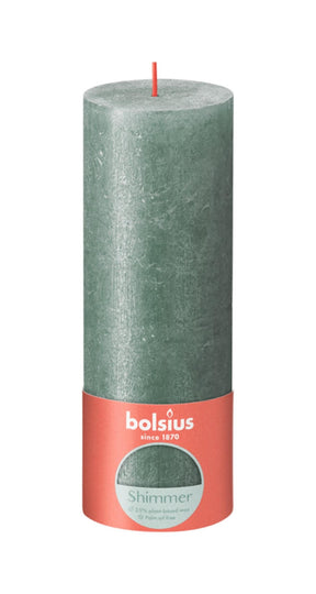 Vela pilar rústica Bolsius 190 68 azul