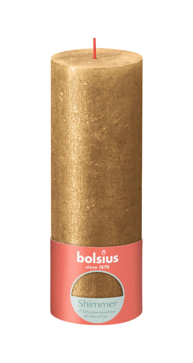 Vela rústica Bolsius 190 68 oro