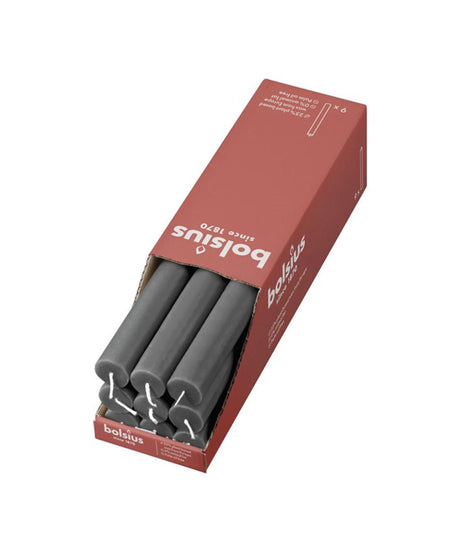 Vela de mesa rústica Bolsius gris tormentoso 270 23mm