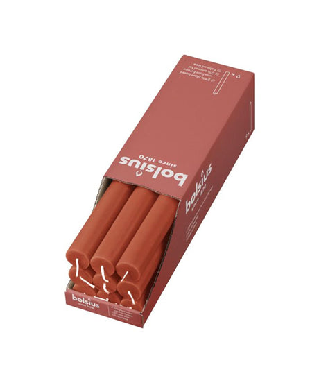 Vela de mesa rústica Bolsius naranja terroso 270 23mm